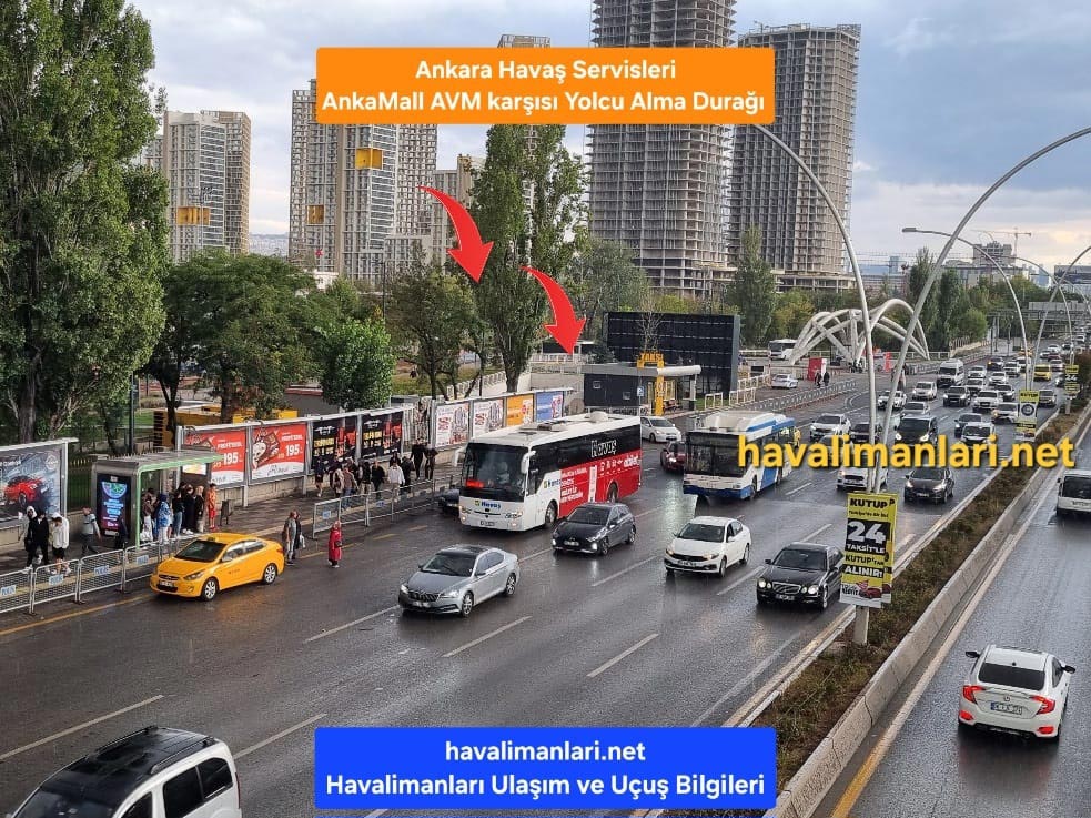 Ankara Havaş Servisleri, Ankamall AVM karşısı yolcu alma durağı.