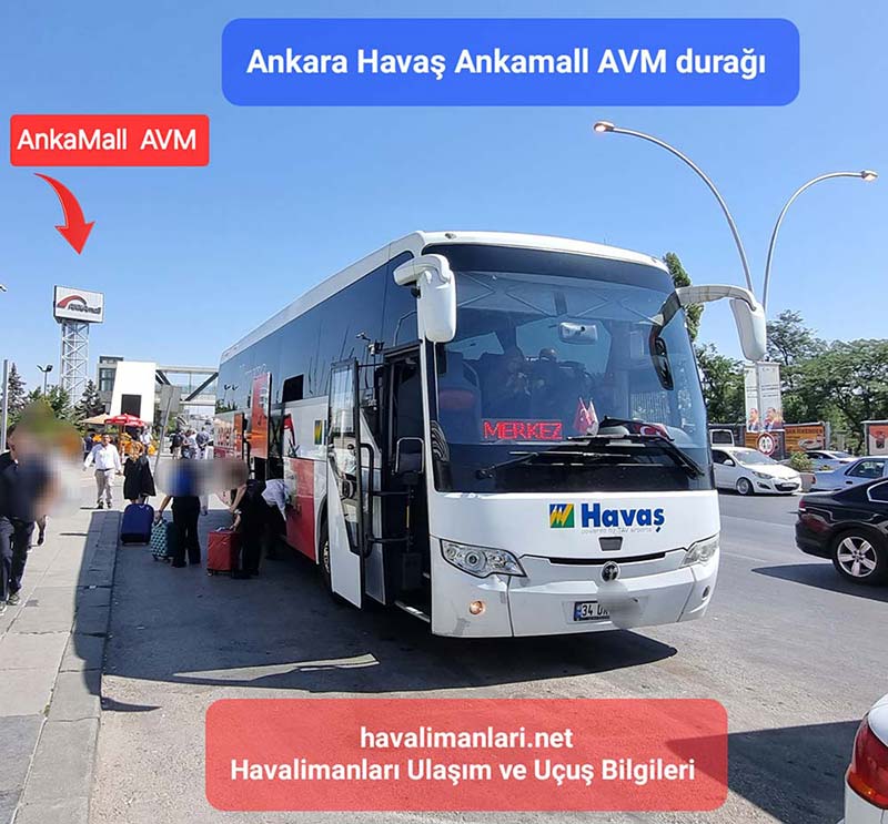 Ankara Havaş AnkaMall Alışveriş Merkezi Yolcu indirme Durağı Ankara Havaş, AnkaMall Alışveriş Merkezi Yolcu indirme Durağı