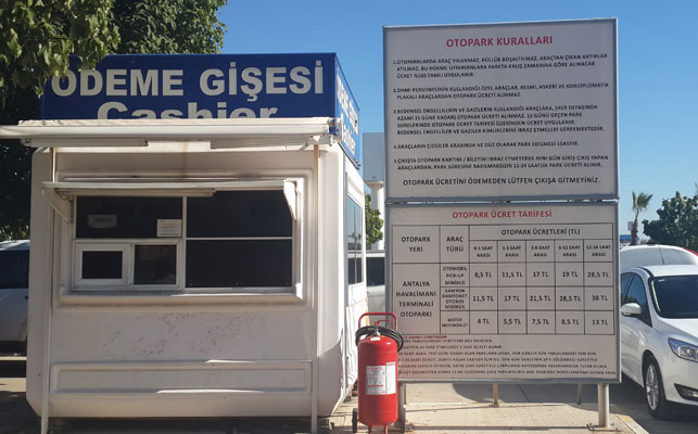 Antalya Havalimanı İç Hatlar Otopark ücreti