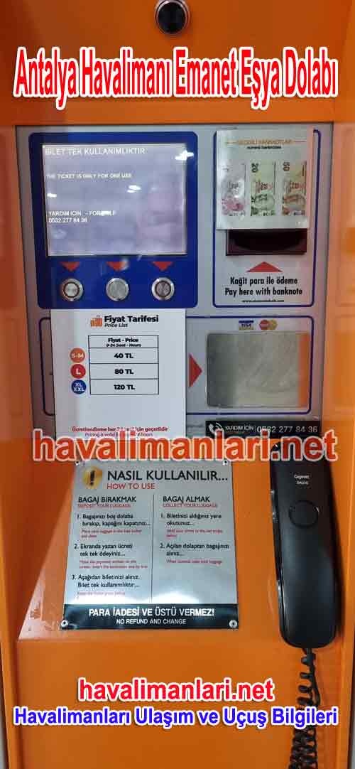 Antalya Havaalanı Emanet Eşya Dolabı Fiyatları