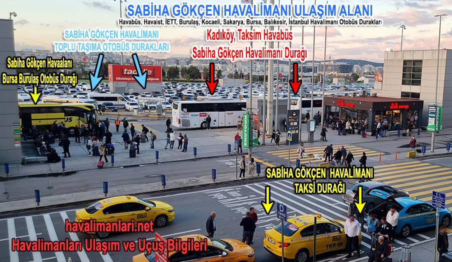Sabiha Gökçen Havalimanı Toplu Taşıma Otobüs durakları