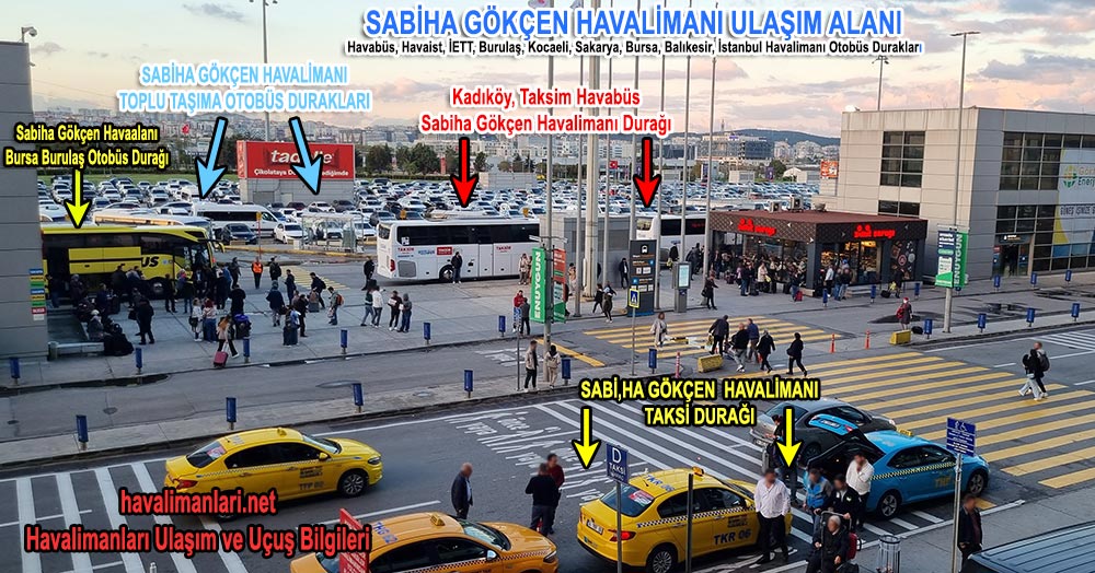 Sabiha Gökçen Hvaalanı Toplu Taşıma Alanı Otobüs Durakları Sabiha Gökçen Hvaalanı Toplu Taşıma Alanı Otobüs Durakları