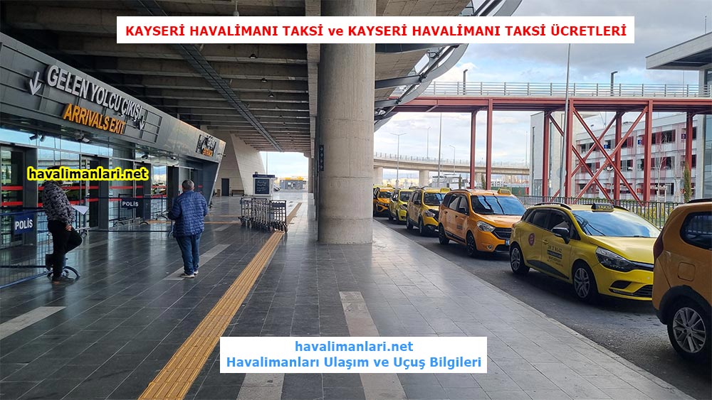 Kayseri Havalimanı Gelen Yolcu Çıkışı Taksi Durağı Görseli